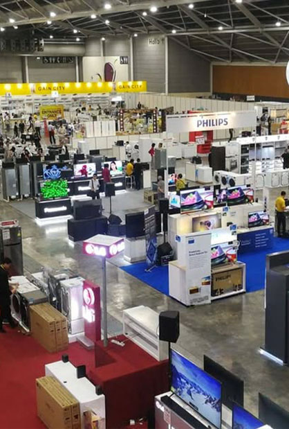 Gain City exhibition booth and roadshow setup in Singapore
