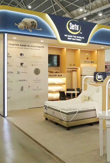Serta and King Koil exhibition booth at Food & Hospitality Asia 2026