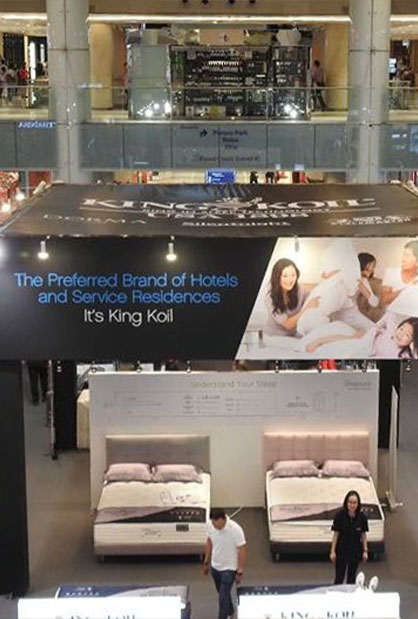 King Koil exhibition booth and event showcase in Singapore