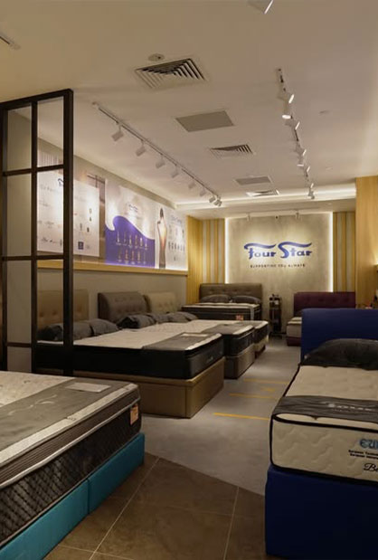 Four Star mattress showroom renovation at Lot One Singapore