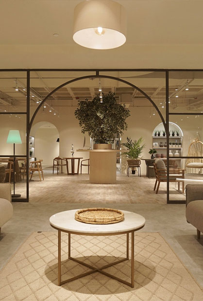 Kave Home furniture showroom fit-out at Raffles City Singapore