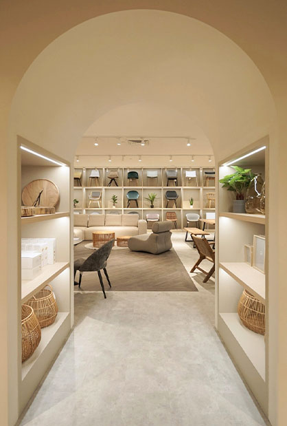 Kave Home furniture showroom fit-out at Raffles City Singapore