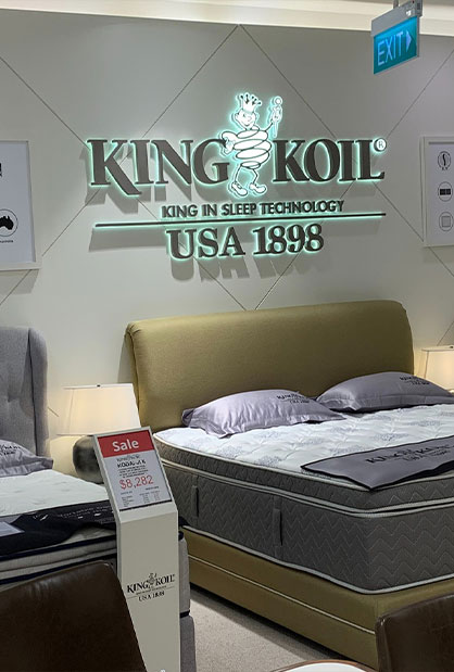King Koil mattress showroom fit-out at Harvey Norman Millenia Walk