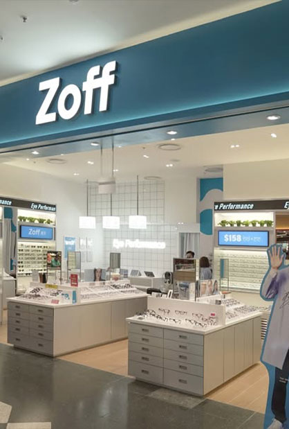 Zoff optical retail fit-out at Jurong Point Singapore
