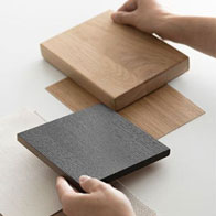 Wood and material samples for custom fabrication and carpentry