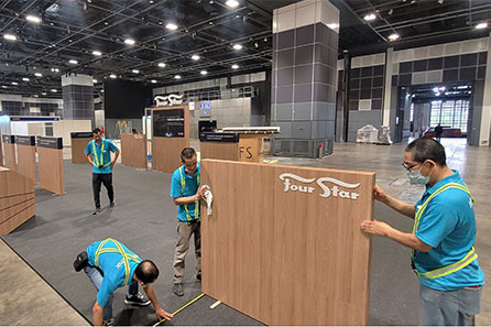 Roadshow display booth setup for brand activation event