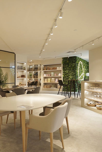 Kave Home furniture showroom fit-out at Raffles City Singapore