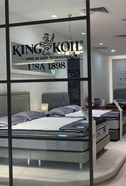 King Koil mattress showroom fit-out at Harvey Norman Millenia Walk