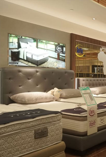 Premium mattress showroom retail fit-out by Inter-Link Exhibition